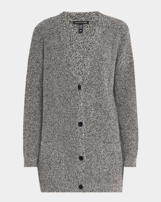 Two-Tone Recycled Cotton Knit Cardigan